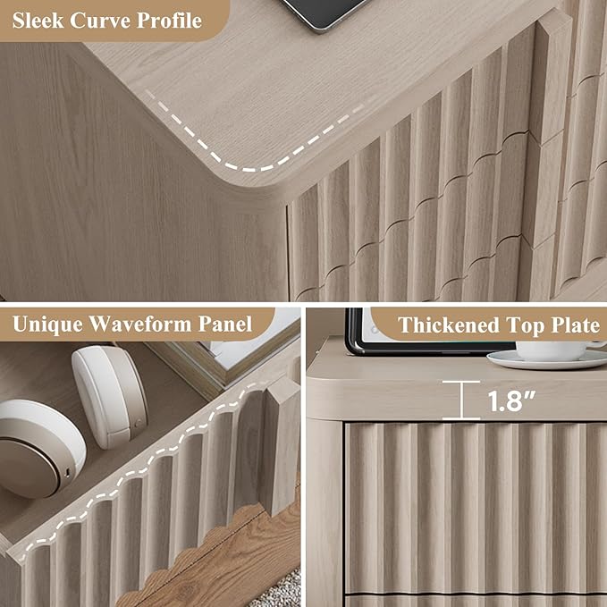 Fluted Nightstand Set of 2 - Image 7