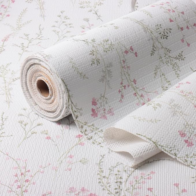 Floral Drawer and Shelf Liner for Cabinets 16IN x 20FT, Non-Adhesive and Strong by Amiitay