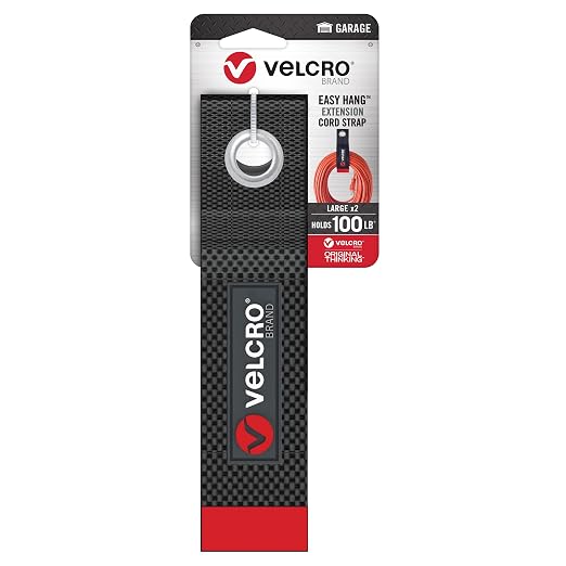 Velcro Brand Easy Hang Extension Cord Organizer Holder | Large 18" Heavy Duty - Image 8