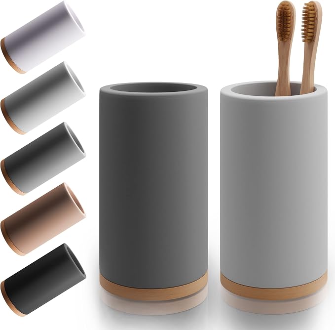 Matani Bamboo Toothbrush Holder Diatomite Tooth Brush Organizer by Matani