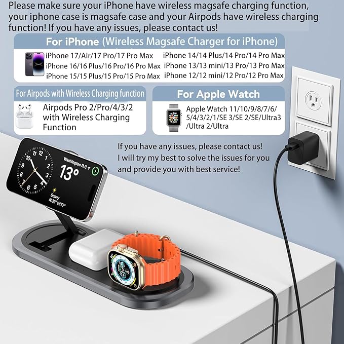 3 in 1 Fast Wireless Charger Stand - Image 3