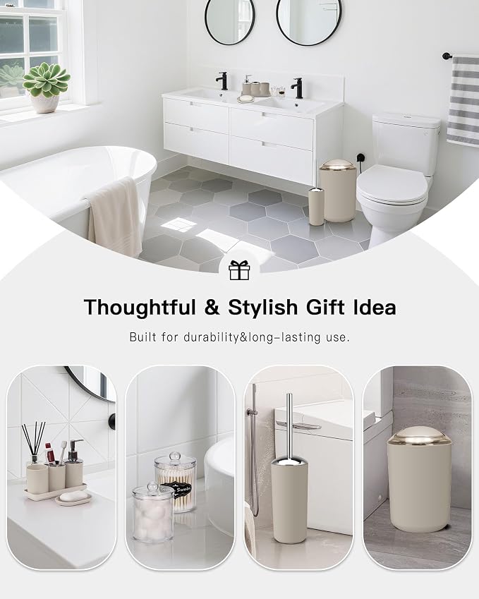 IMAVO Bathroom Accessories Set, 9 Pieces Bathroom Accessory Set, Qtip Holders - Image 4