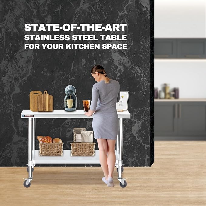 DuraSteel 24x60 NSF Stainless Steel Cart Work Table - Image 7