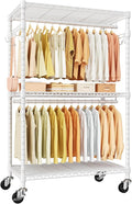 P1 Rolling Clothes Rack Heavy Duty, Metal Closet Clothing Rack by UlifHome