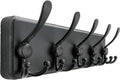 Coat Rack Wall Mounted - 5 Tri Hooks, Heavy Duty, Wooden Wall Coat