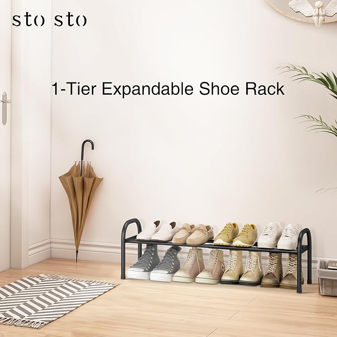 STO STO Expandable Shoe Organizer, 1-Tier Metal Shoe Rack - Image 6