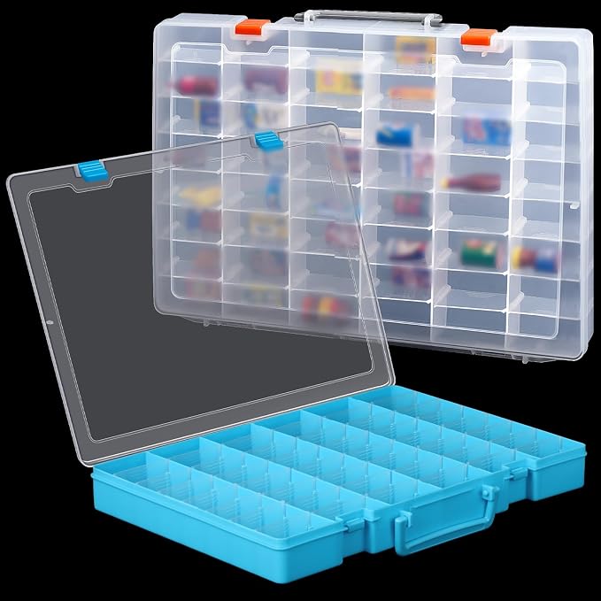 Juexica 2 Pcs Large 48 Grids Plastic Storage Bead Organizer Box, Tackle Box by Juexica