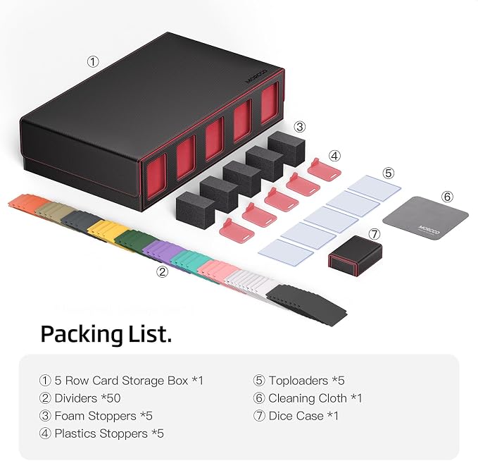 Trading Card Storage Box 5-Row 3900+ Capacity, TCG MTG Card Case - Image 7