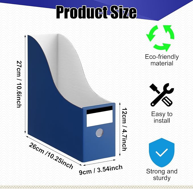 Thenshop 24 Pcs Cardboard Magazine File Holders Magazine Book Bin Box - Image 2