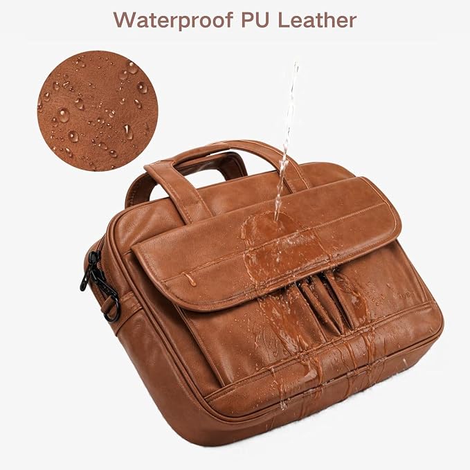 Taygeer Leather Laptop Bag for Men Women, Premium Laptop Briefcase Fits Up to - Image 5