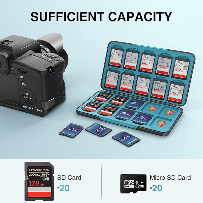 HEIYING SD Card Holder for SD/TF Cards, Portable Memory Card Storage Case - Image 2