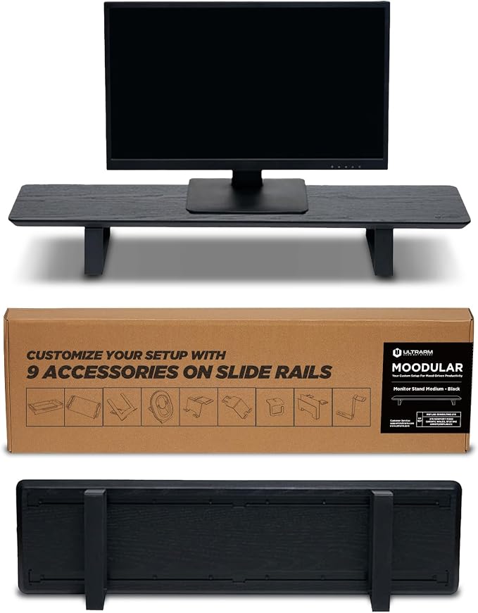 Moodular Wooden Monitor Stand 33.4” Desk Organizer by ULTRARM