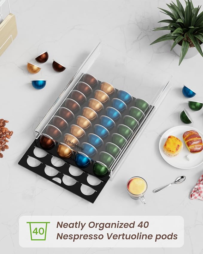 Storage Drawer for Nespresso Vertuo Coffee Pod Holder for Counter Acrylic - Image 4