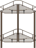 2 Tier Floor Standing Corner Shower Caddy Organizer Shelf by HuggieGems