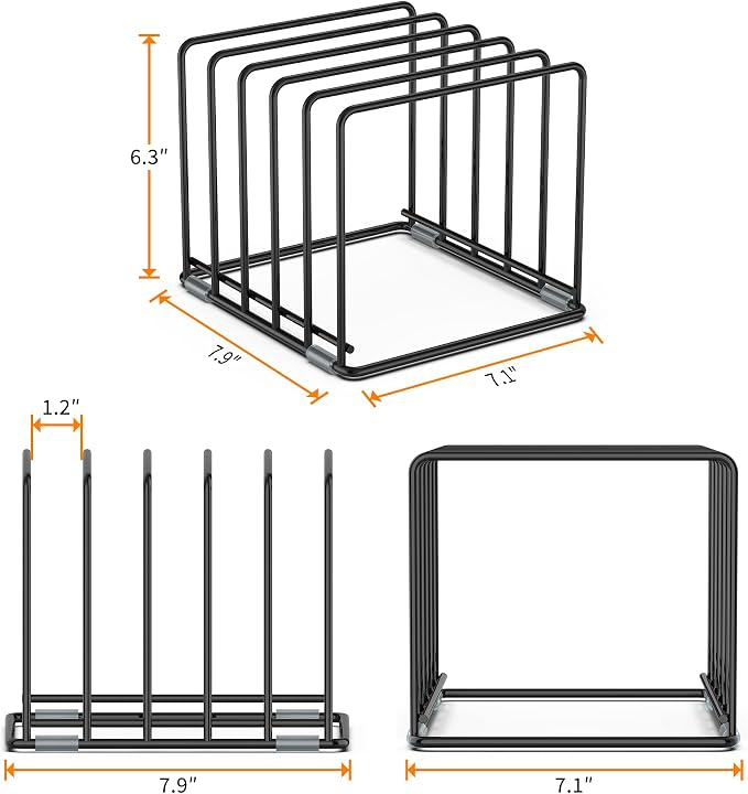 Cutting Board Organizer, Kitchen Cabinet Organizer, Divided Rack - Image 2