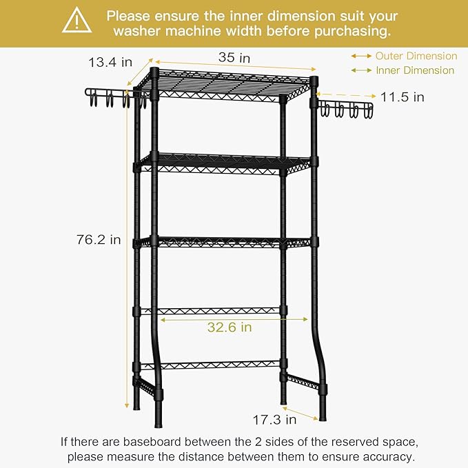 Ulif U8 Laundry Room Storage Organizer, Over The Washer and Dryer Storage - Image 3