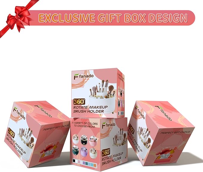 360° Rotate Makeup Brush Holder Organizer, Makeup Organizers Countertop - Image 6