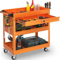 3-Tier Rolling Utility Cart, Metal Heavy Duty Utility Cart on Wheels by WanmwillToolOrganizer