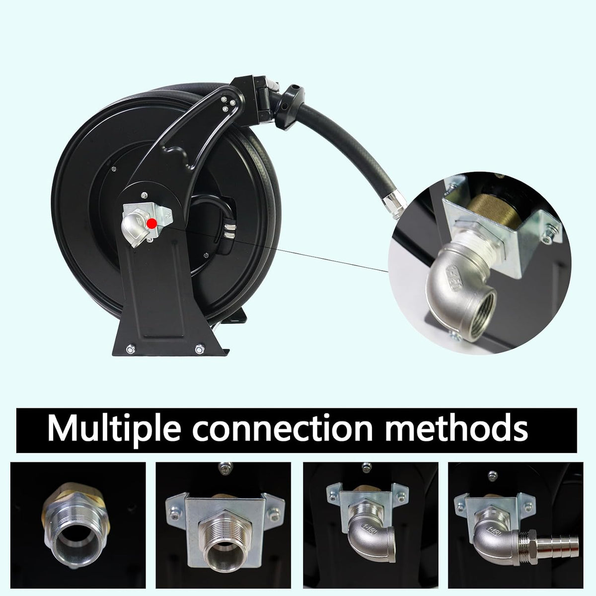 Fuel Hose Reel,1"X33' Retractable Ratchet Spring Driven Diesel Hose