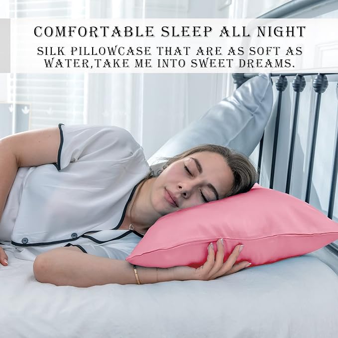 Silk Pillowcase for Hair and Skin, Breathable and Sliky 100% Standard Size - Image 6
