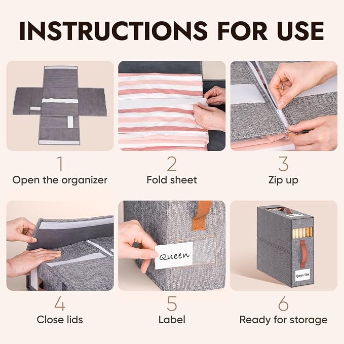 6 Pack Bed Sheet Organizers and Storage - Image 6