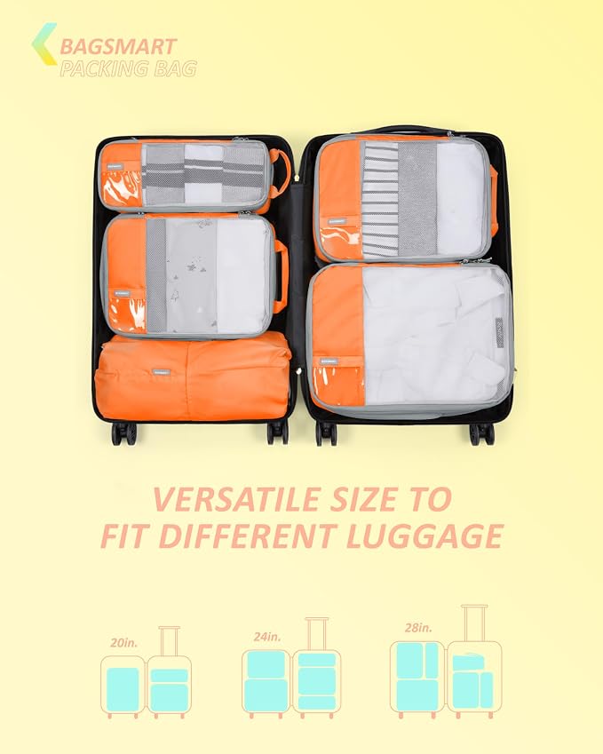 BAGSMART 6 Set /4 Set/2 Set Compression Packing Cubes - Image 3