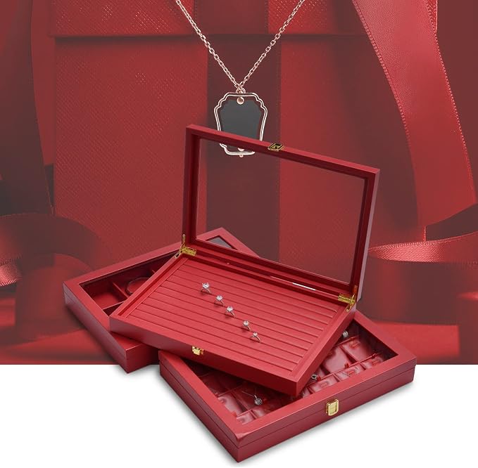 Oirlv Luxury Leather Rings Earrings Organizer Tray - Image 5