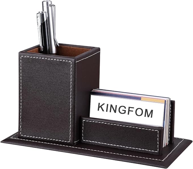 KINGFOM PU Leather Desk Organizer and Accessories, Pencil Holder by KingfomLeatherHomeOfficeDecor
