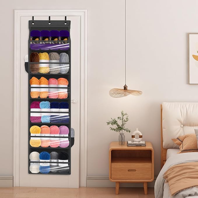Over Door Organizer with 6 Extra Large Pockets 12 Side Pockets, Hanging Storage - Image 6
