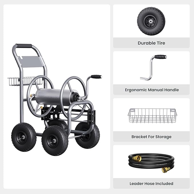 Giraffe Tools Garden Hose Reel Cart, Cart - Image 3