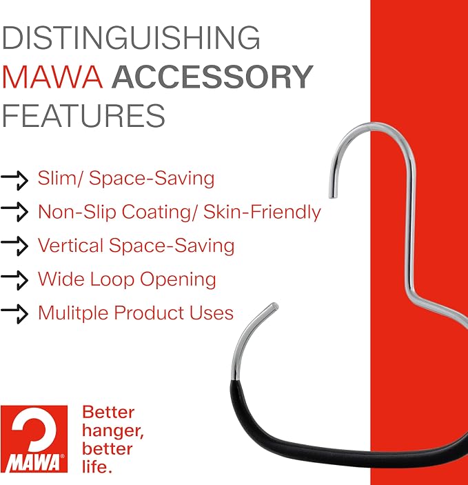 MAWA by Reston Lloyd Scarf, and Accessory Organizer, Non-Toxic Metal Hanger - Image 4