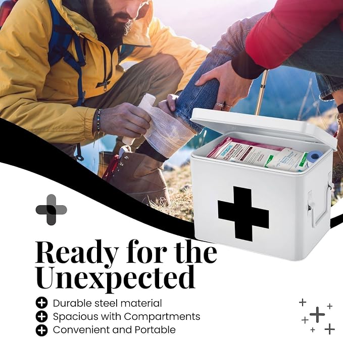 Flexzion First Aid Medicine Box Supplies Kit Organizer - Image 4