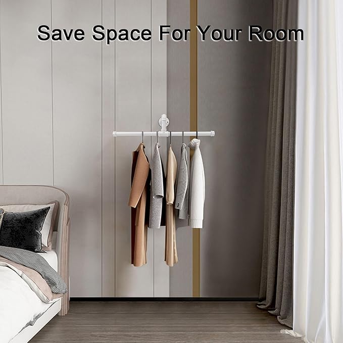 Industrial Pipe Clothes Rack Floating DIY Wall Mounted, Heavy Duty Rustic - Image 2