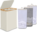 efluky Laundry Hamper with Lid, Trio Laundry Hamper with 3 Removable Bags by efluky