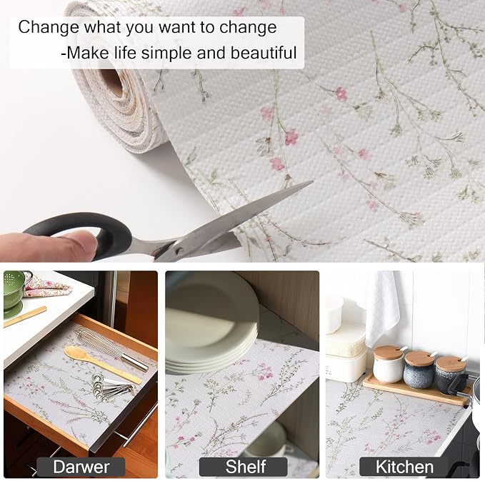 Floral Drawer and Shelf Liner for Cabinets 16IN x 20FT, Non-Adhesive and Strong - Image 5