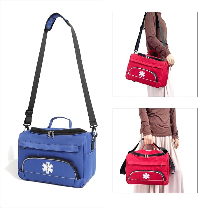 Empty Medicine Bag for Travelling Red First Aid Bag On Call Trauma Bag EMT - Image 4