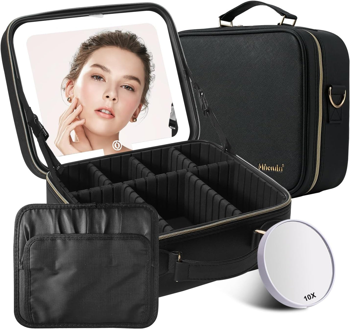 Travel Makeup Bag with Mirror Travel Makeup Organizer Makeup Case