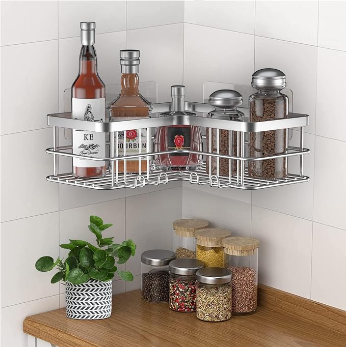 Yazoni Shower Caddy 2-Pack, No Drilling Shower Organizer Corner Shelf - Image 2