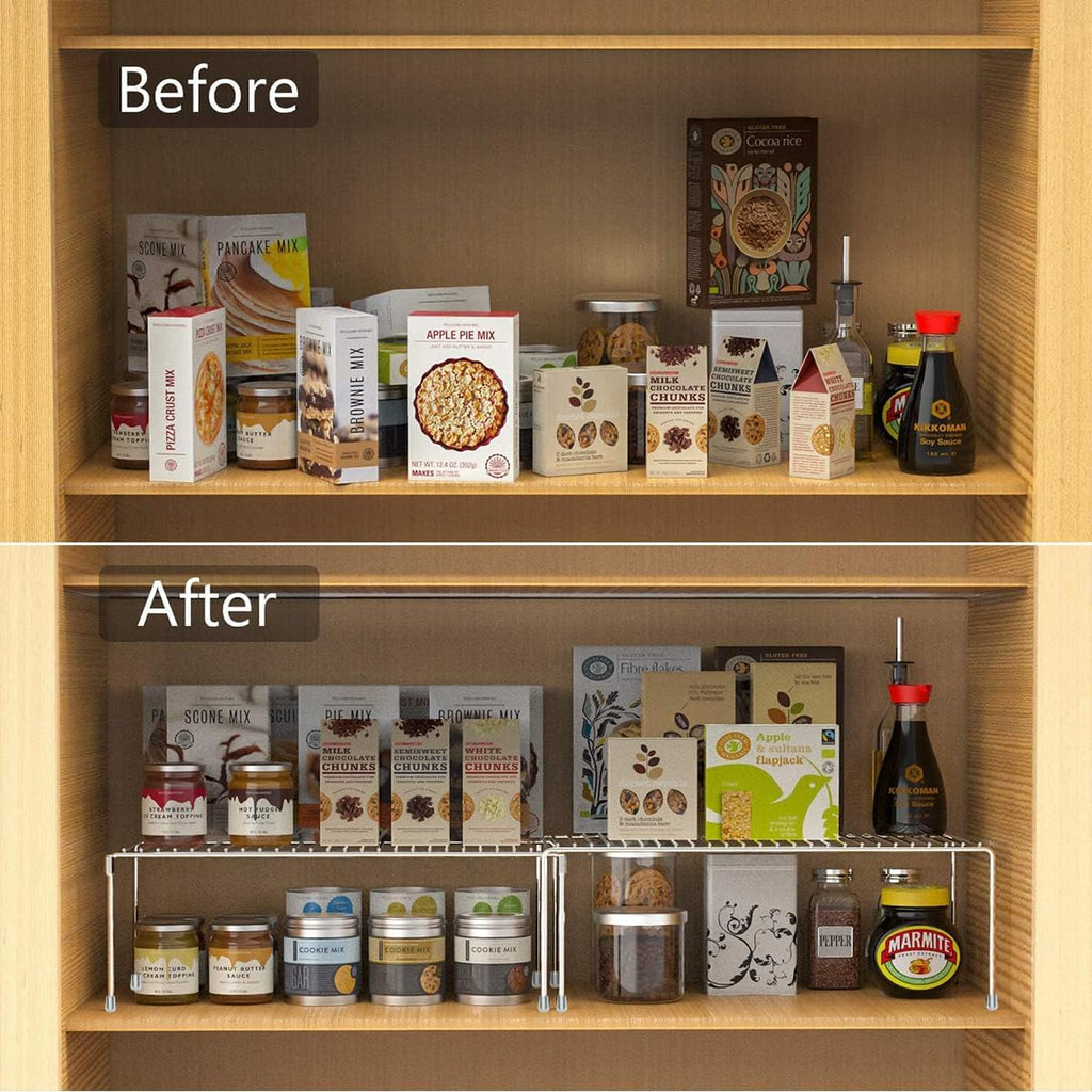 Stacking Kitchen Cabinet Organizer Shelf Risers Plate Rack