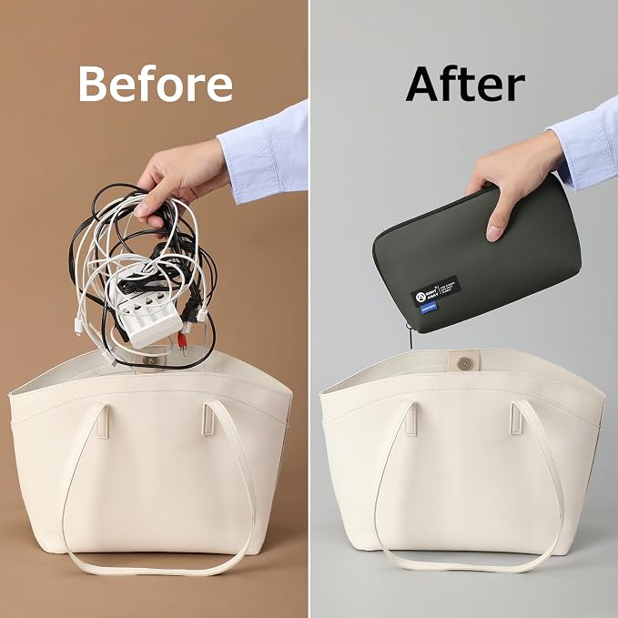 RIGHT AWAY Travel Tech Pouch，Waterproof Cord Case，Electronics Organizer Travel - Image 8