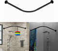 Corner Shower Curtain Rod Adjustable Stainless Steel L Shaped Rack Drill Free by Tanxih