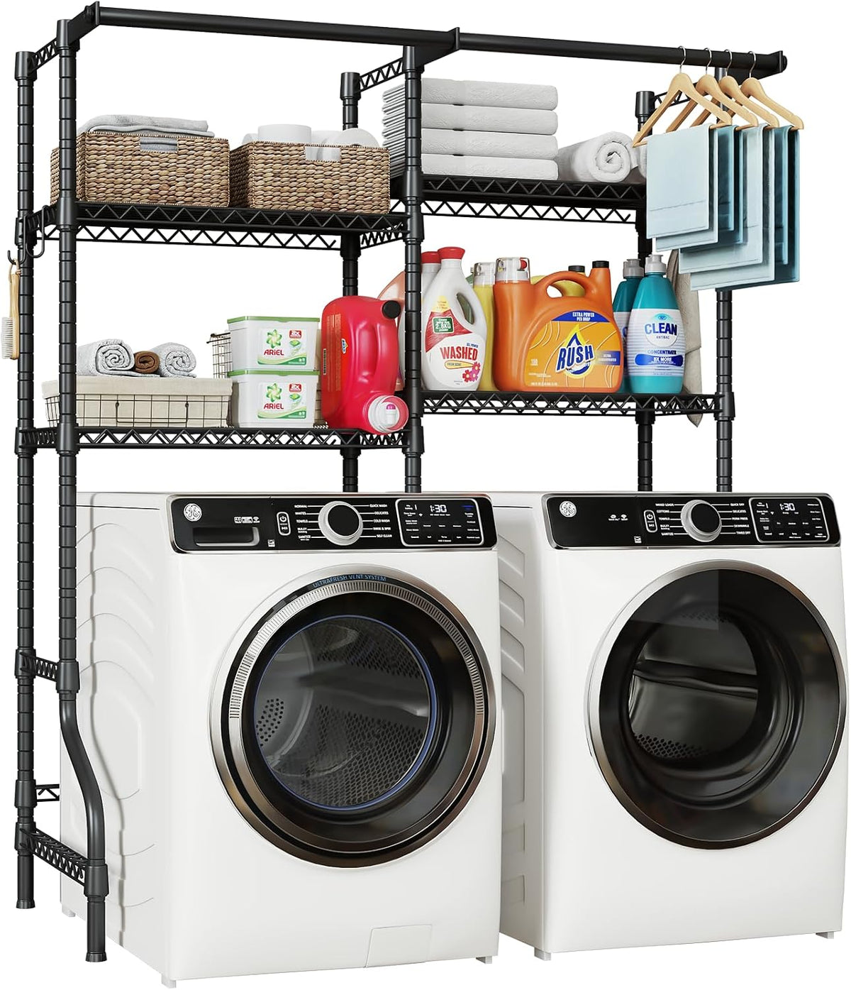 U14 Medium Over the Washer and Dryer Shelves, 4 Tiers Laundry Room