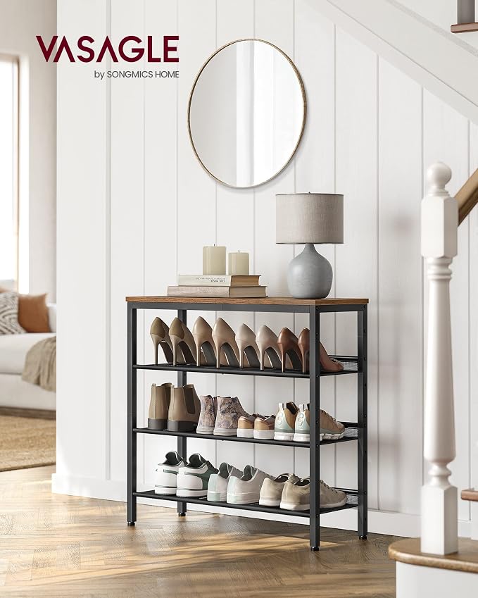 VASAGLE Shoe Rack for Entryway, 4-Tier Shoe Rack Organizer - Image 2