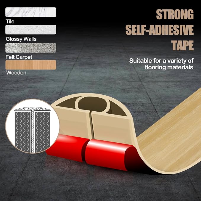 Floor Cord Cover Self Adhesive Cord Hider, 10FT Cable Management, Extension - Image 4