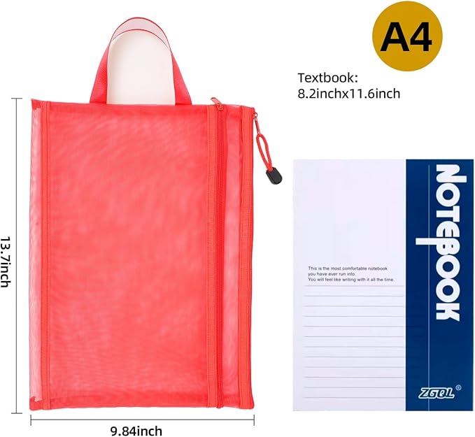 10 Pack 5 Color Mesh Zipper Pouch Bags, Nylon Puzzle Building Block Sets Toy - Image 5