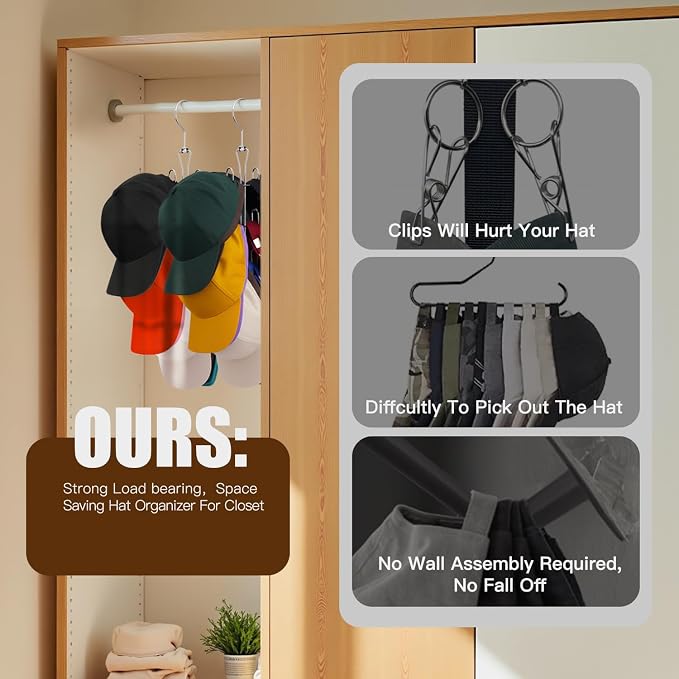 Hat Hanger 2pcs Metal Hat Storage - Image 4