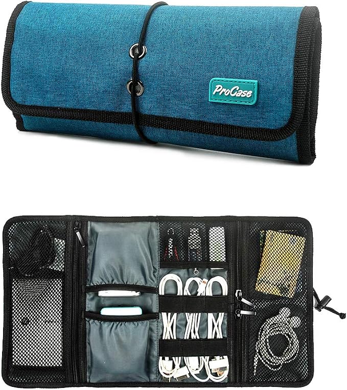 ProCase Electronic Organizer Cord Pouch, Travel Cable Charger Phone Accessories by ProCase