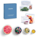 Stasher Premium Silicone Reusable Food Storage Bags and Stretch Lids 10-Pack by Stasher