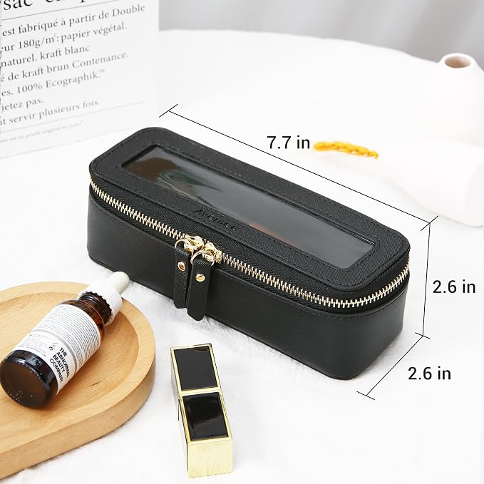 Aveniee Clear Makeup Brush Bag, Slim Cosmetic Brush Holder, Small Toiletry Bag - Image 4