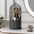 Makeup Brush Holder with Lid 360 Rotating Clear Dustproof Make Up Organizers by YOOLENS